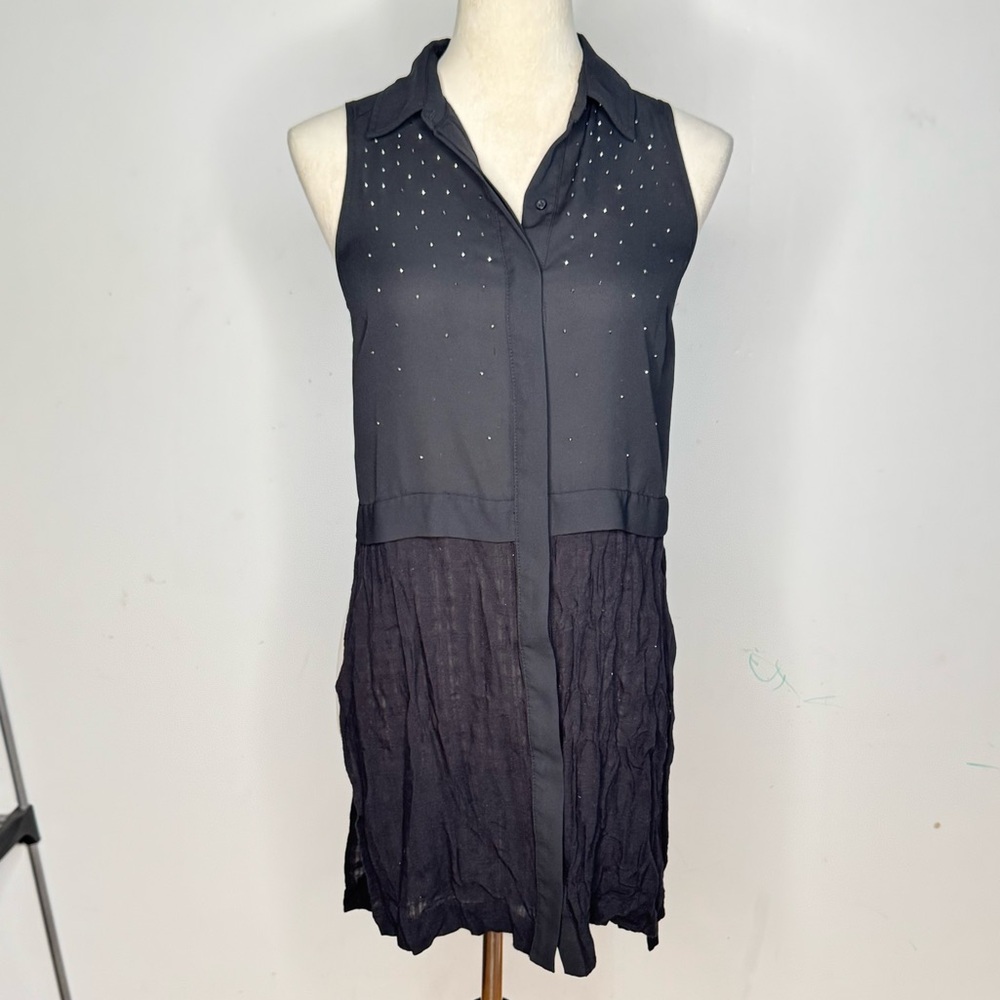 Candie's Black Sheer Overlay Mid-Length Lightweight Vest Size XS